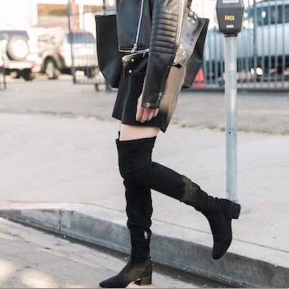 Dolce Vita Jimmy Over The Knee Boot, Black Vegan Suede, Size 8 EUC
